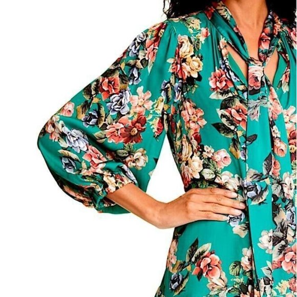 UNWORN Alice + Olivia Floral Green Midi Dress - Picture 2 of 10